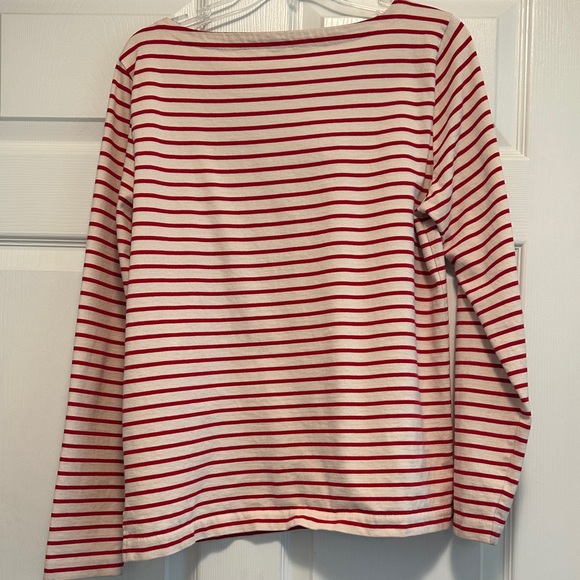 J. Crew Red & Cream Striped Boatneck Top - Picture 5 of 6